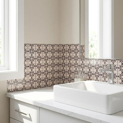 6" x 6" Cream Vinyl Peel And Stick Removable Tiles