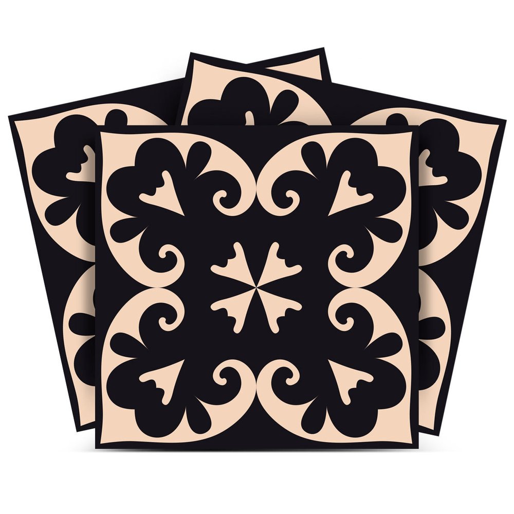 7" x 7" Cream Vinyl Peel And Stick Removable Tiles