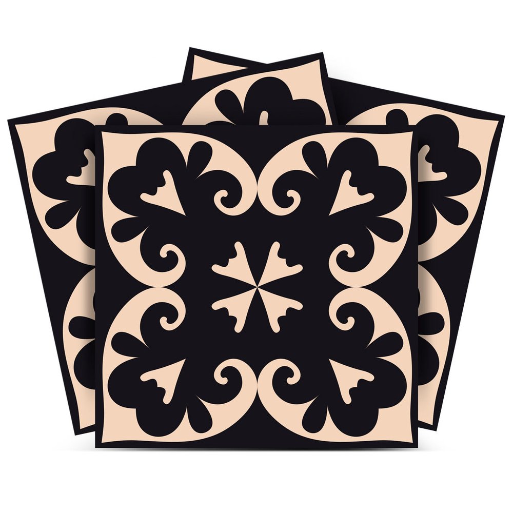 7" x 7" Cream Vinyl Peel And Stick Removable Tiles