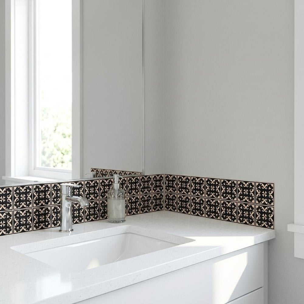 7" x 7" Cream Peel And Stick Removable Tiles