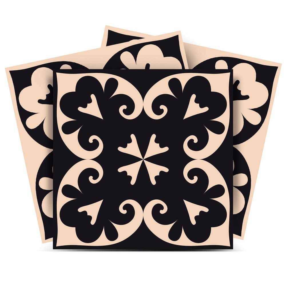 7" x 7" Cream Peel And Stick Removable Tiles