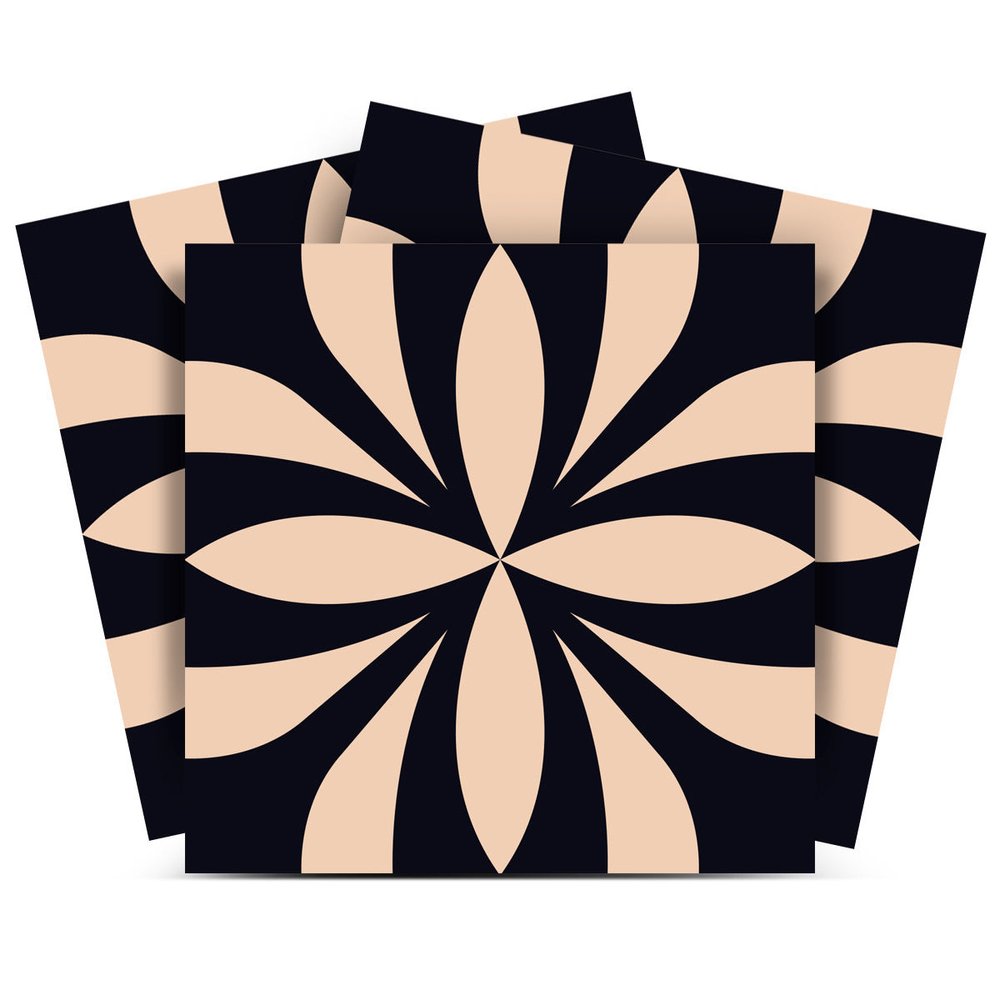 7" x 7" Cream Vinyl Peel And Stick Removable Tiles