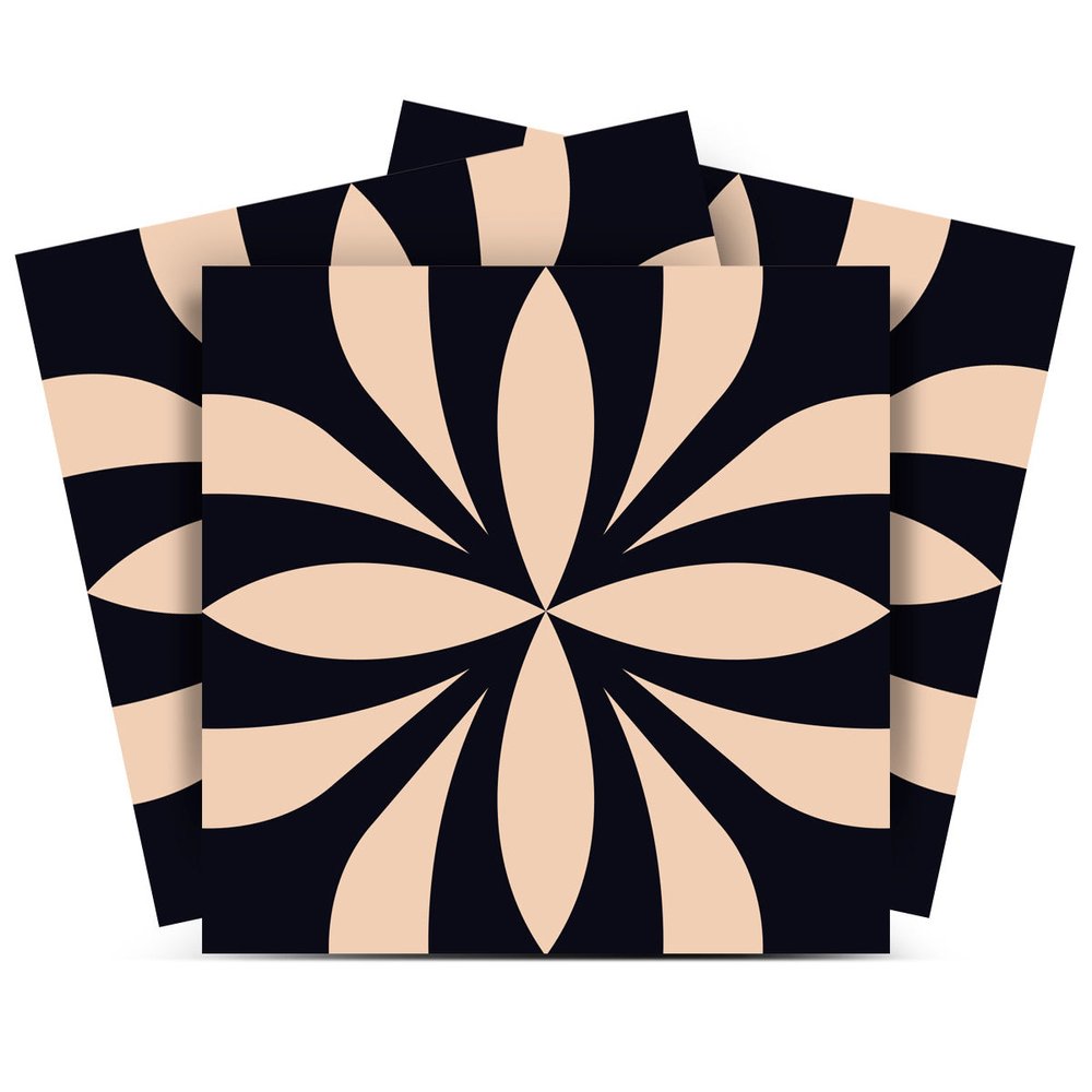 7" x 7" Cream Vinyl Peel And Stick Removable Tiles