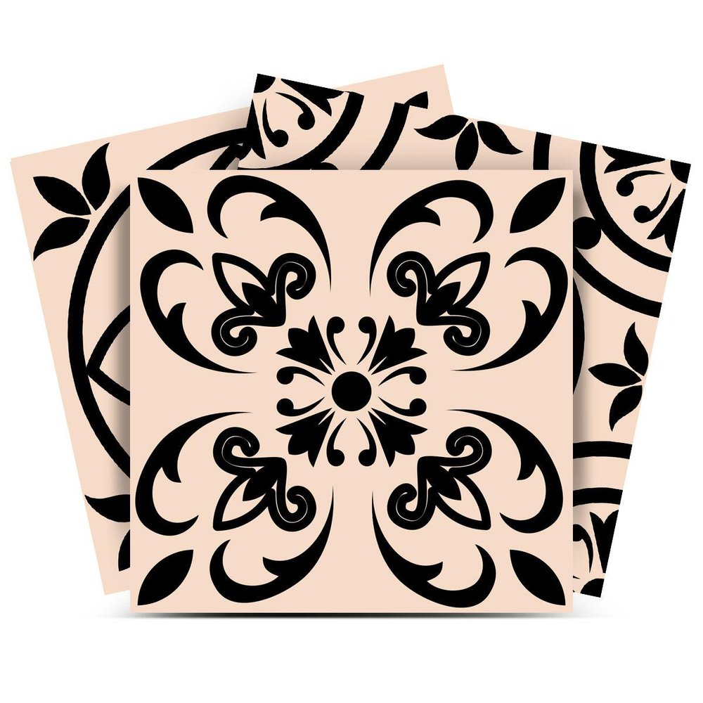 4" x 4" Cream Vinyl Peel And Stick Removable Tiles