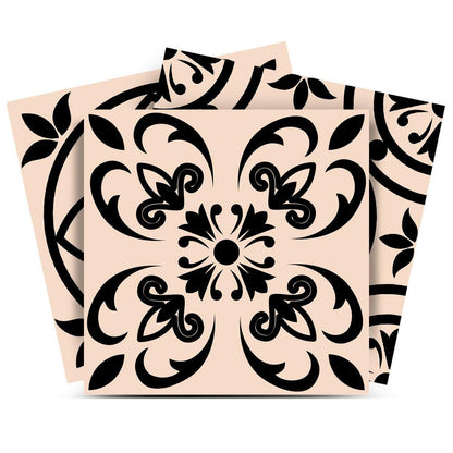 4" x 4" Cream Vinyl Peel And Stick Removable Tiles