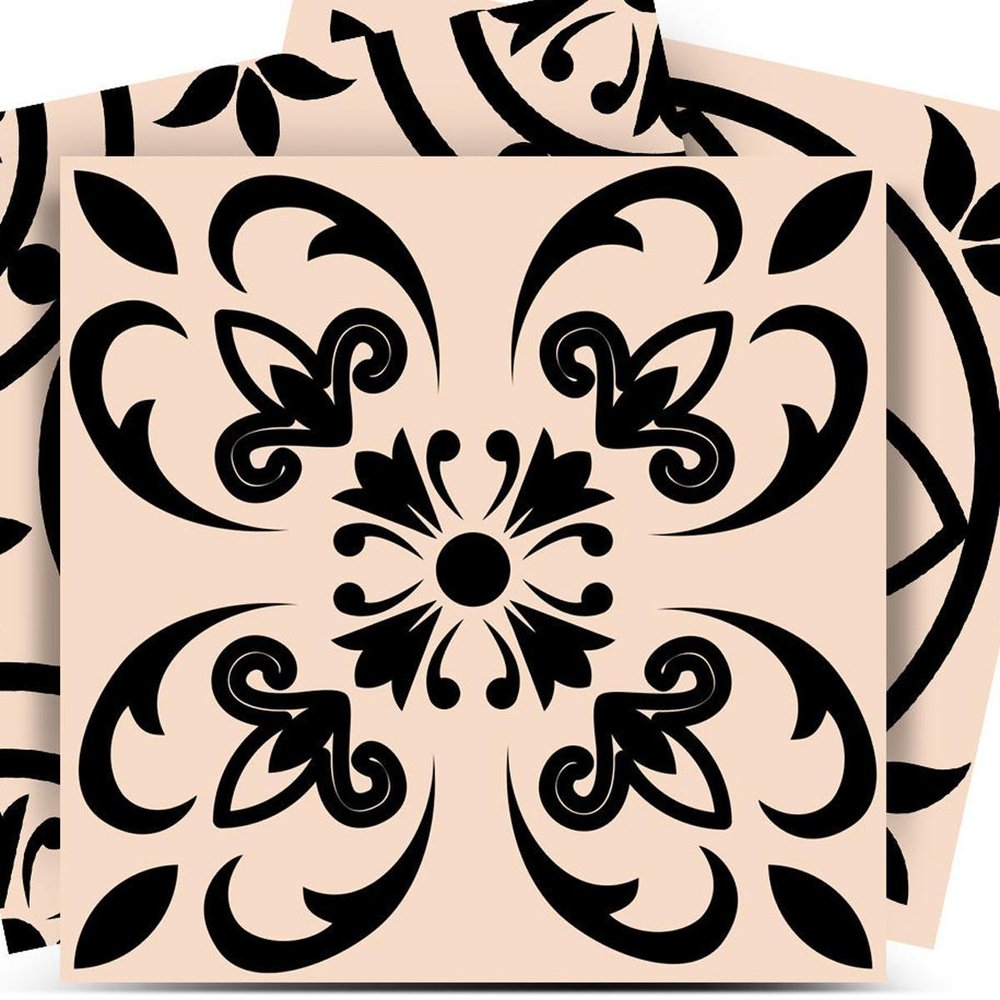 4" x 4" Cream Vinyl Peel And Stick Removable Tiles