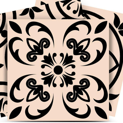 4" x 4" Cream Vinyl Peel And Stick Removable Tiles