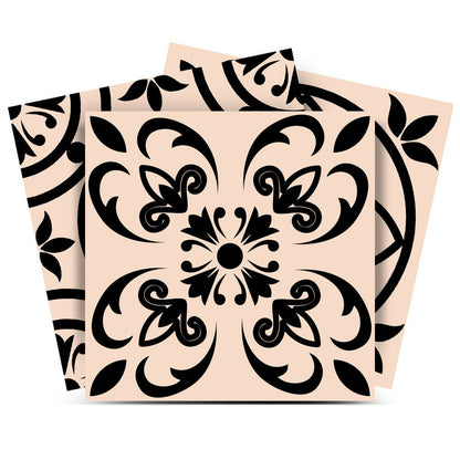 4" x 4" Cream Vinyl Peel And Stick Removable Tiles