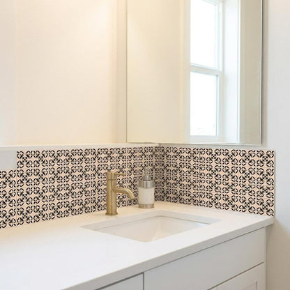 4" x 4" Cream Vinyl Peel And Stick Removable Tiles