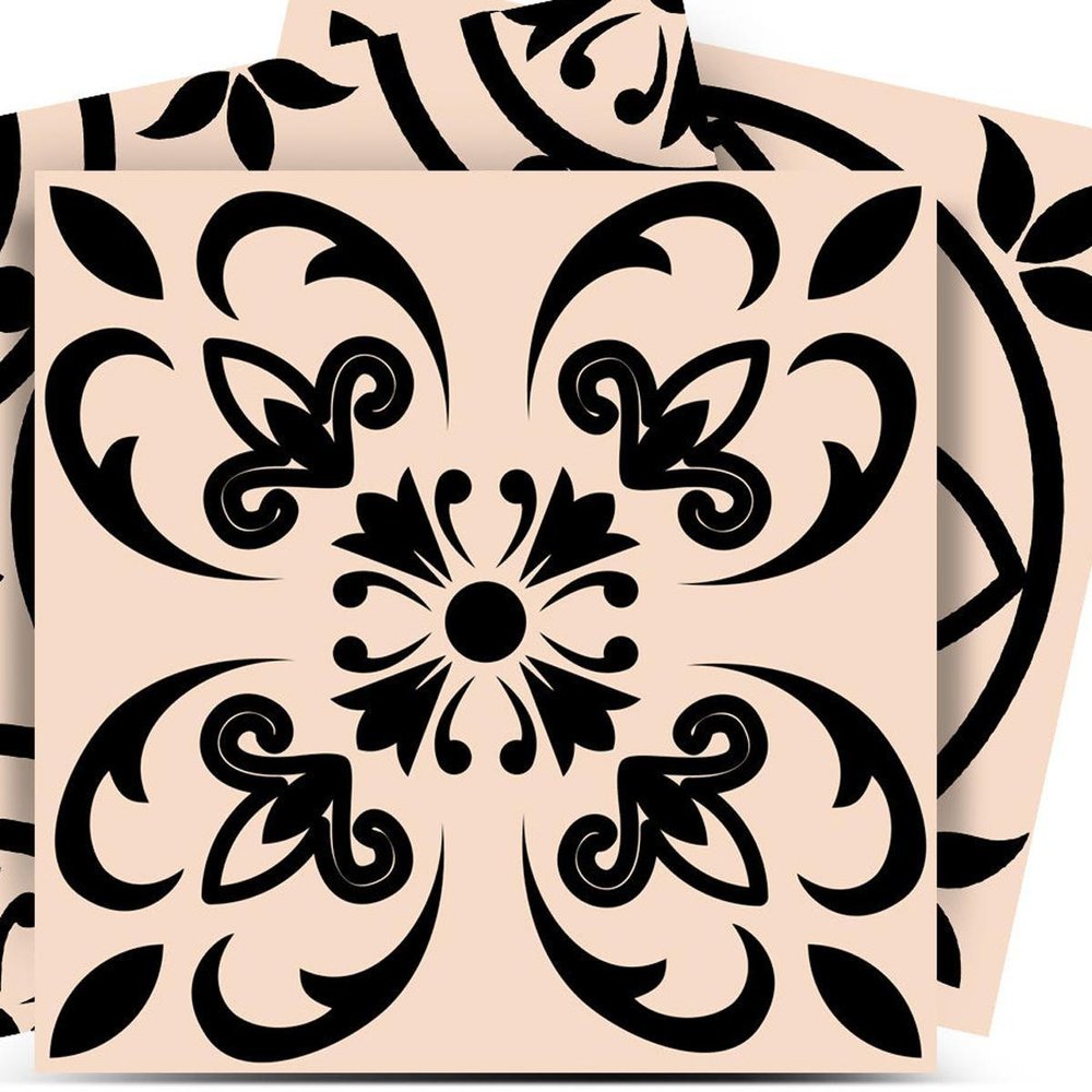 4" x 4" Cream Vinyl Peel And Stick Removable Tiles