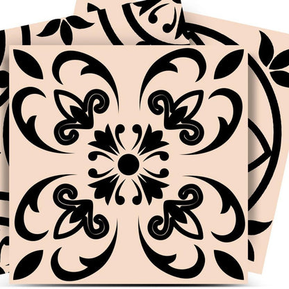 4" x 4" Cream Vinyl Peel And Stick Removable Tiles