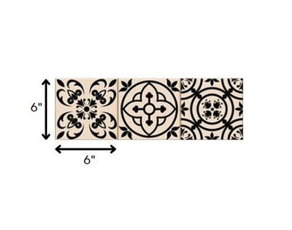 4" x 4" Cream Vinyl Peel And Stick Removable Tiles