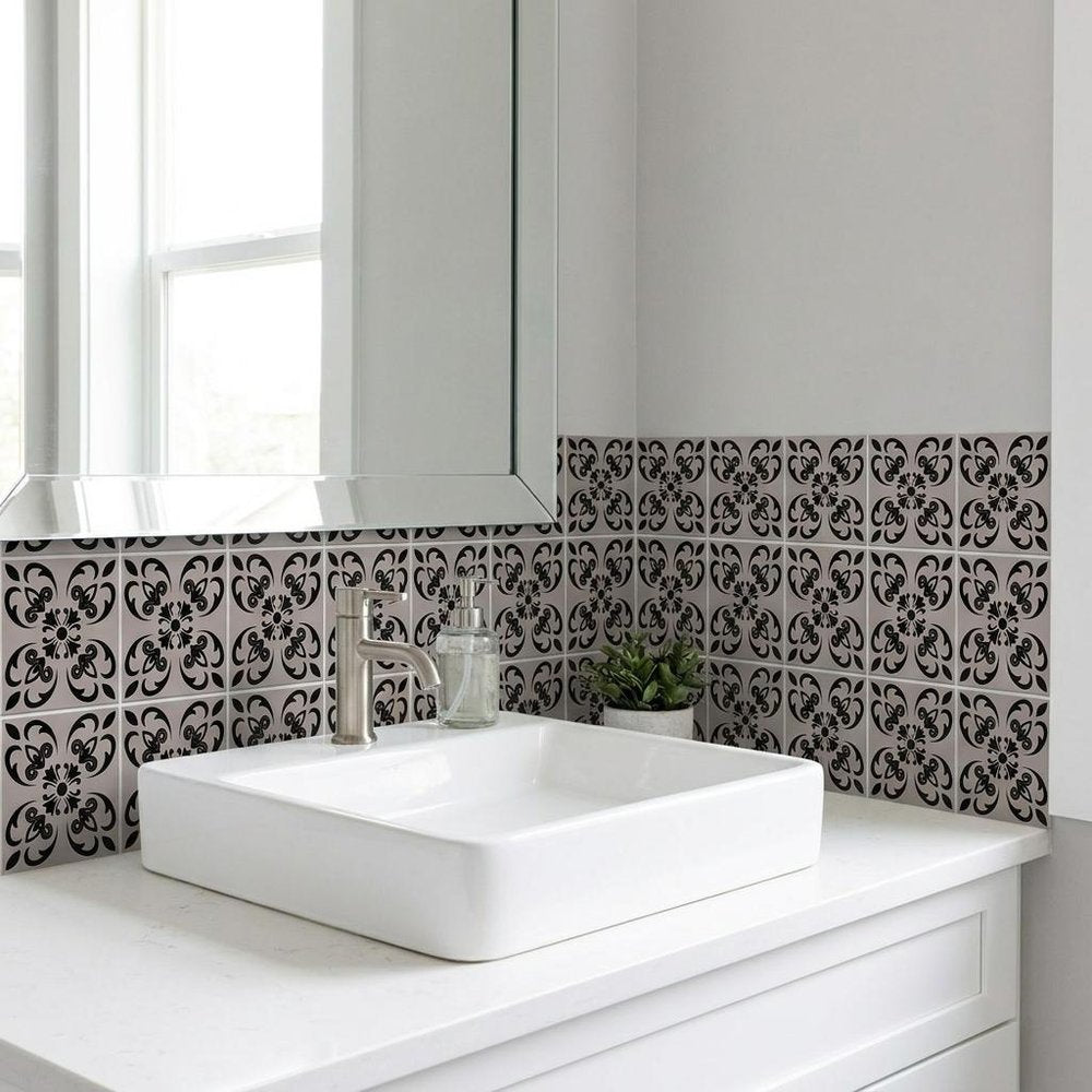 7" x 7" Dark Gray Peel And Stick Removable Tiles