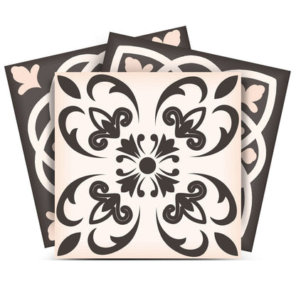 8" x 8" Brown And White Vinyl Peel And Stick Removable Tiles