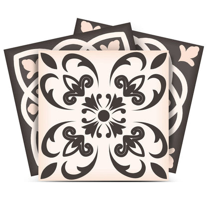 8" x 8" Brown And White Vinyl Peel And Stick Removable Tiles