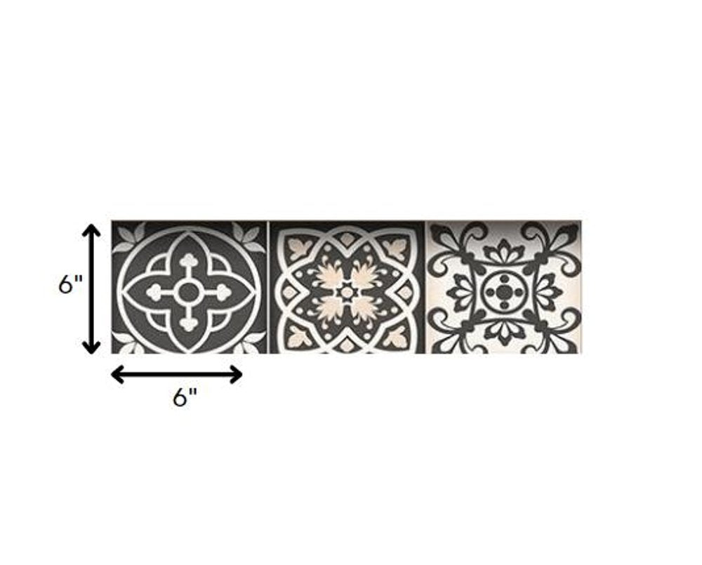 8" x 8" Brown And White Vinyl Peel And Stick Removable Tiles