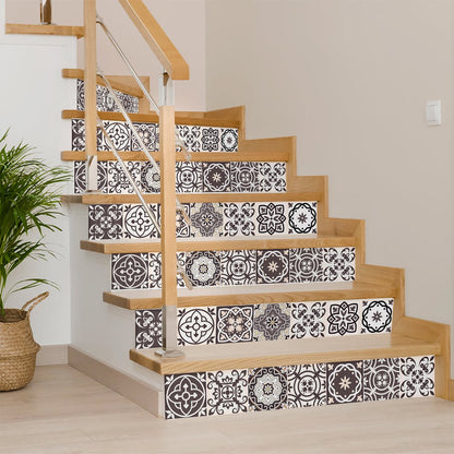 7" x 7" Brown And White Peel And Stick Removable Tiles