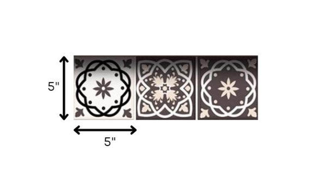 7" x 7" Brown And White Peel And Stick Removable Tiles