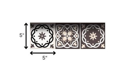 7" x 7" Brown And White Peel And Stick Removable Tiles
