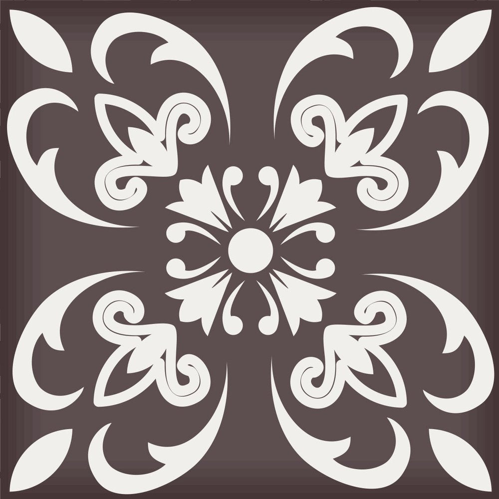 7" x 7" Brown And White Peel And Stick Removable Tiles