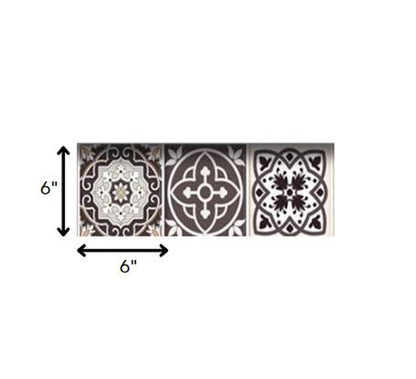 7" x 7" Brown And White Peel And Stick Removable Tiles