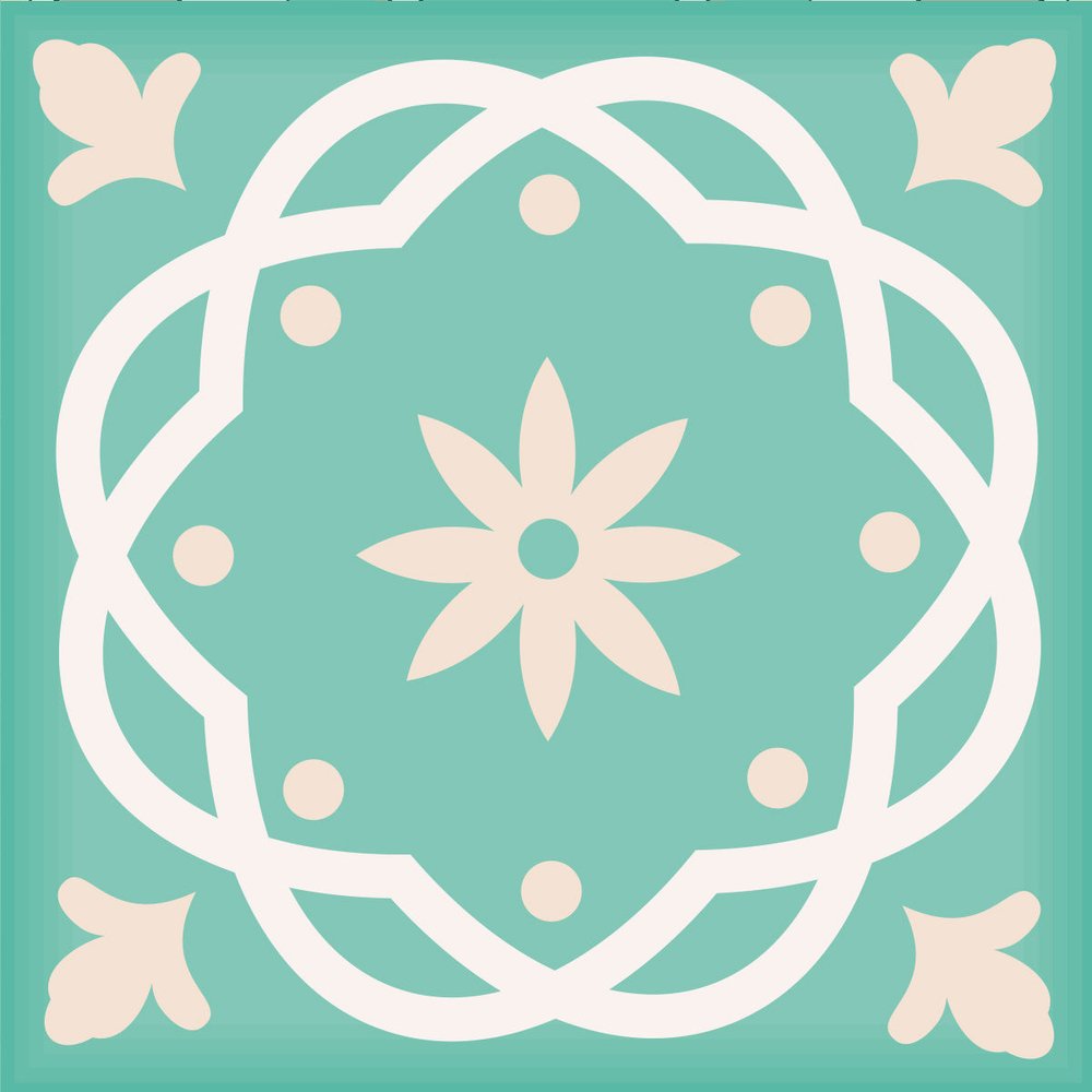 7" x 7" Mint Green Vinyl Peel And Stick Removable Tiles