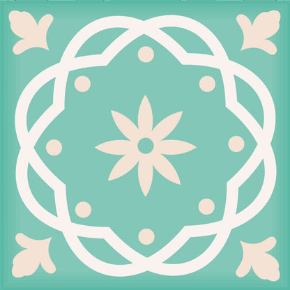 7" x 7" Mint Green Vinyl Peel And Stick Removable Tiles