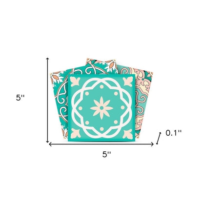 7" x 7" Mint Green Vinyl Peel And Stick Removable Tiles