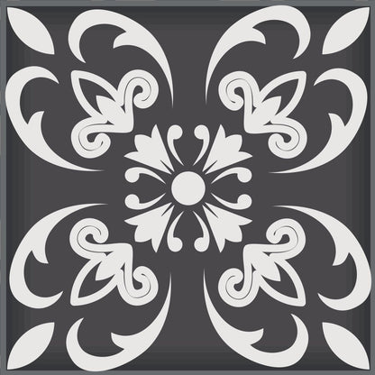 7" x 7" Black Gray And White Vinyl Peel And Stick Removable Tiles
