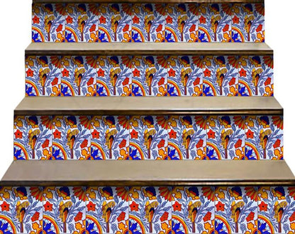 4" x 4" Blue And Red Peel And Stick Removable Tiles