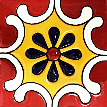 7" x 7" Red And White Vinyl Peel And Stick Removable Tiles