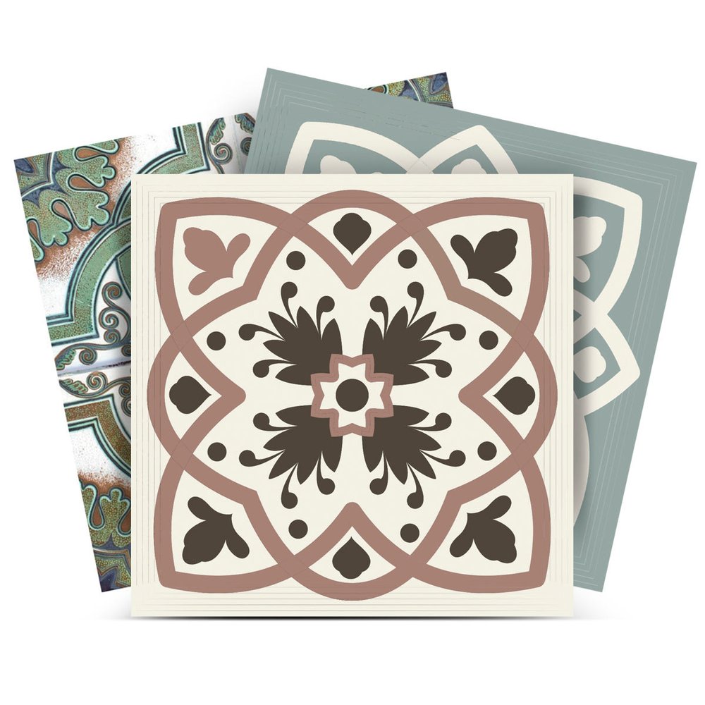 7" x 7" Olive Green Vinyl Peel And Stick Removable Tiles