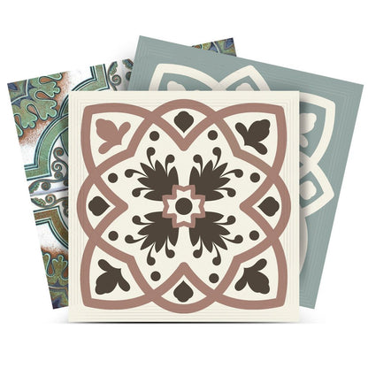 7" x 7" Olive Green Vinyl Peel And Stick Removable Tiles
