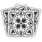 4" X 4" Charcoal And White Scroll Peel And Stick Removable Tiles