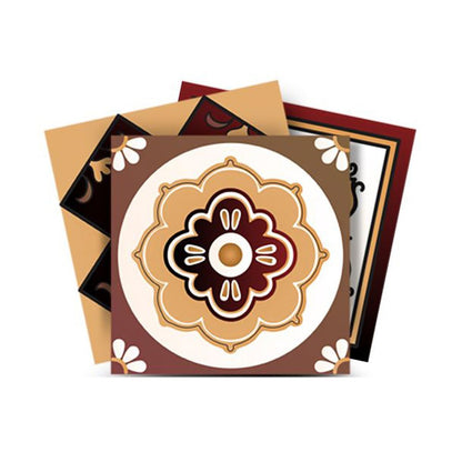 7" x 7" Brown And White Peel And Stick Removable Tiles