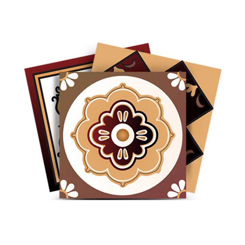 7" x 7" Brown And White Peel And Stick Removable Tiles