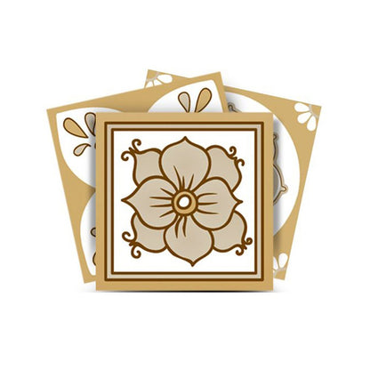 7" x 7" Brown And White Vinyl Peel And Stick Removable Tiles