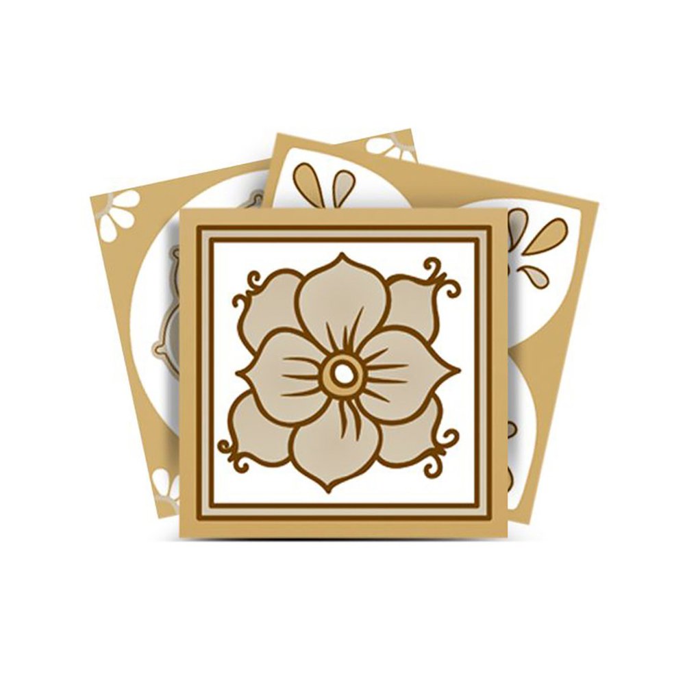 7" x 7" Brown And White Vinyl Peel And Stick Removable Tiles
