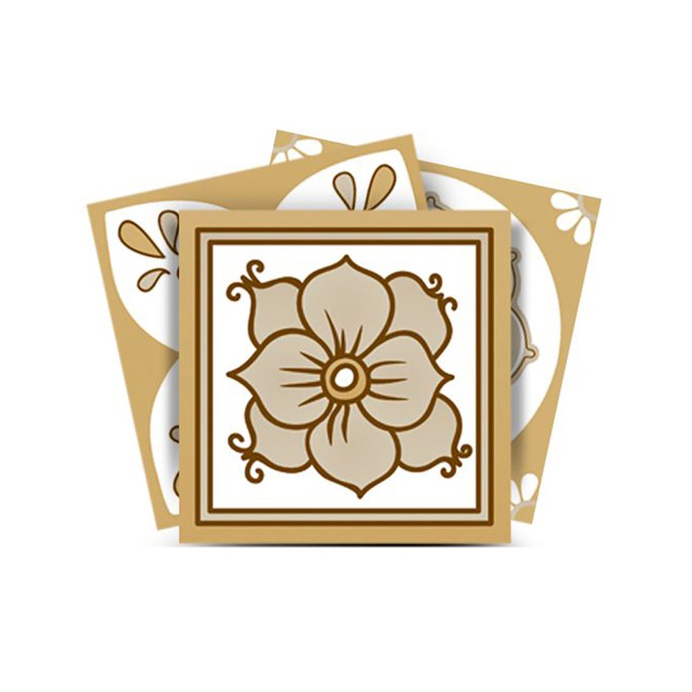 7" x 7" Brown And White Vinyl Peel And Stick Removable Tiles