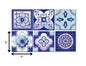5" X 5" Vintage Turq Blue And White Peel And Stick Removable Tiles