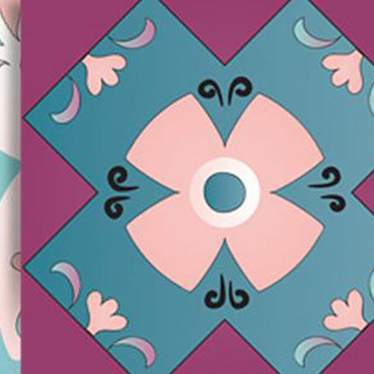 7" x 7" Purple And White Vinyl Peel And Stick Removable Tiles
