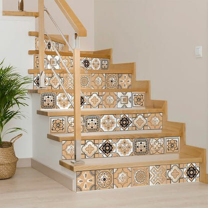 6" X 6" Shades Of Taupe Mosaic Peel And Stick Removable Tiles