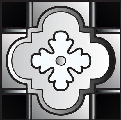 7" x 7" Black Gray And White Vinyl Peel And Stick Removable Tiles