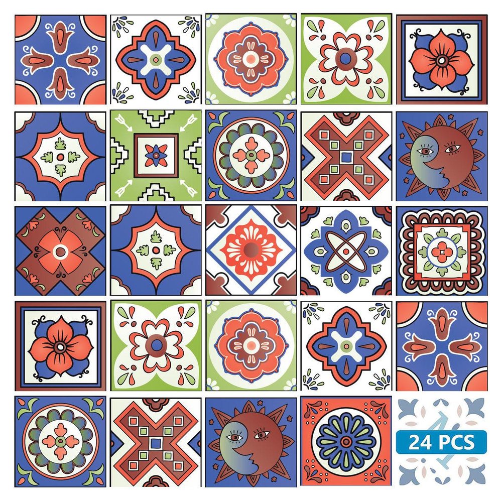 7" x 7" Terra Cotta Peel And Stick Removable Tiles
