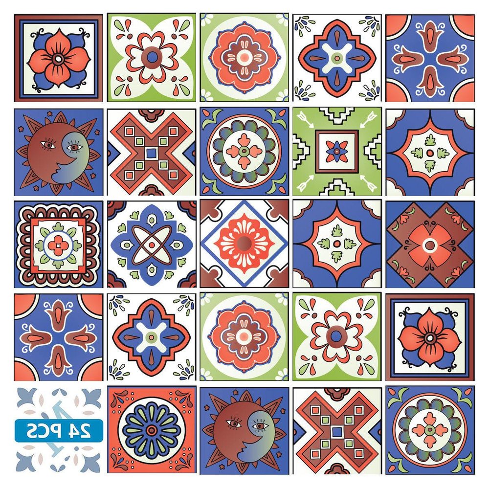7" x 7" Terra Cotta Peel And Stick Removable Tiles