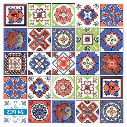 7" x 7" Terra Cotta Peel And Stick Removable Tiles