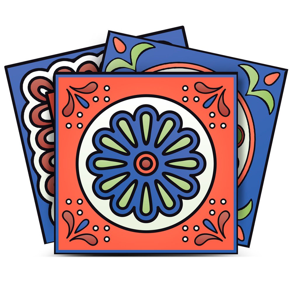 7" x 7" Terra Cotta Peel And Stick Removable Tiles