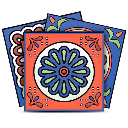 7" x 7" Terra Cotta Peel And Stick Removable Tiles
