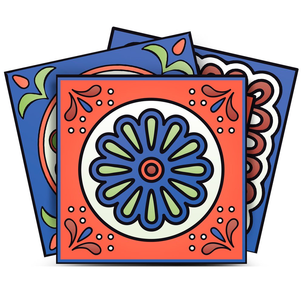7" x 7" Terra Cotta Peel And Stick Removable Tiles