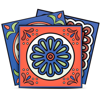 7" x 7" Terra Cotta Peel And Stick Removable Tiles